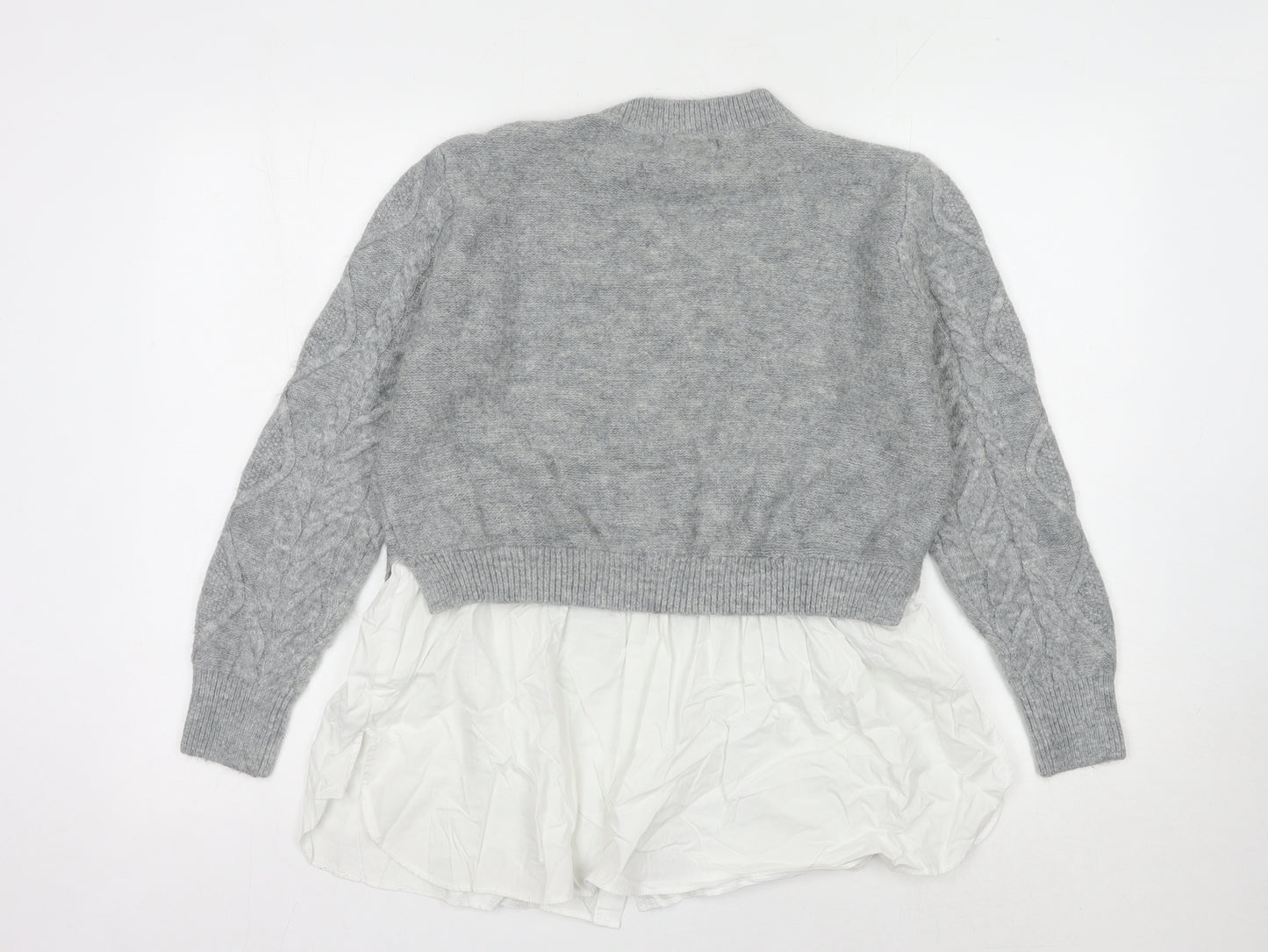 New Look Women’s Grey Cable-Knit Jumper, Size 16