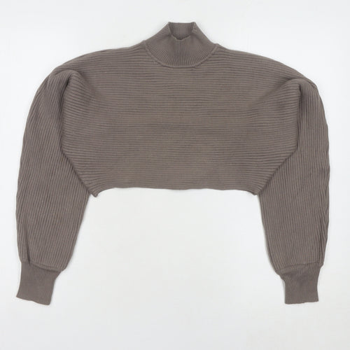 New Look Brown Mock Neck Pullover Jumper S Women