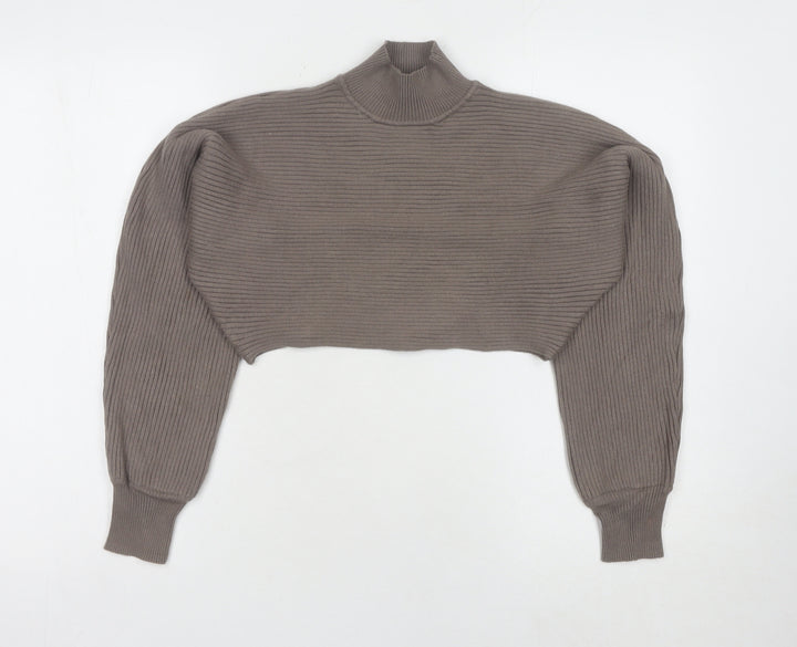 New Look Brown Mock Neck Pullover Jumper S Women