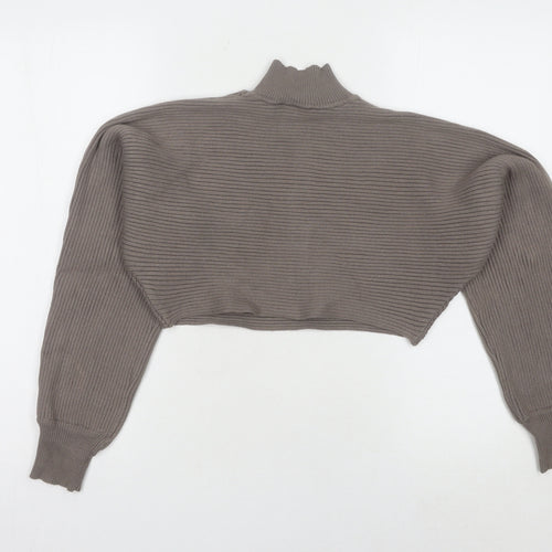 New Look Brown Mock Neck Pullover Jumper S Women