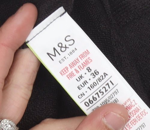Marks and Spencer Women's Black Jumper - Size 8