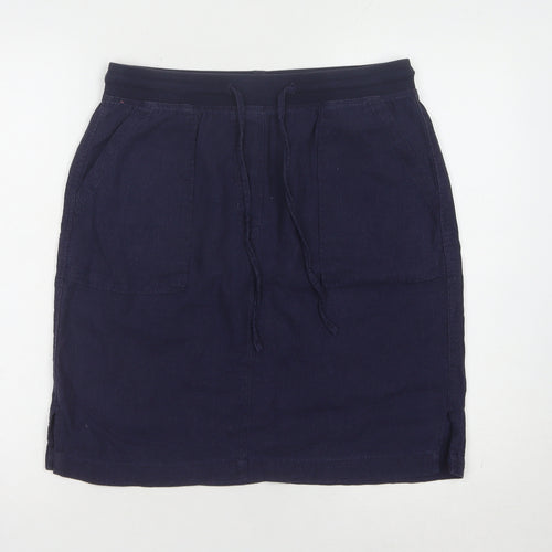 Marks and Spencer Women's Blue Linen Skirt Size 10