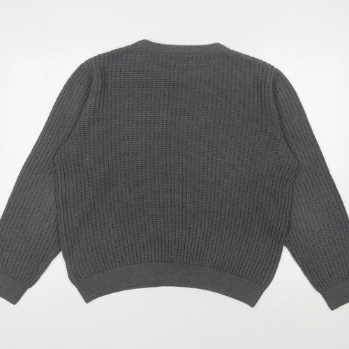 Feraud Women's Grey Knit Pullover Jumper Size L