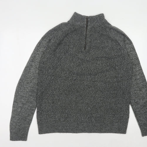 Burton Menswear Grey High Neck Pullover Jumper