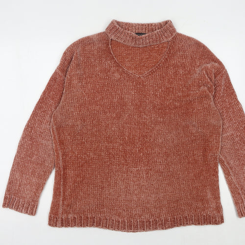 Dorothy Perkins Women Brown V-Neck Pullover Jumper Sz 16