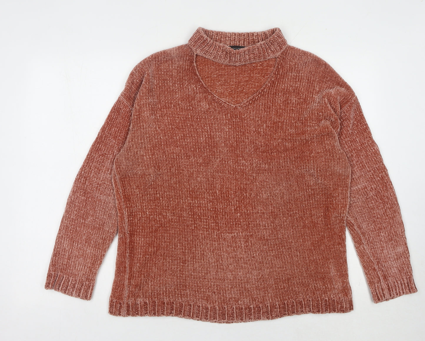 Dorothy Perkins Women Brown V-Neck Pullover Jumper Sz 16