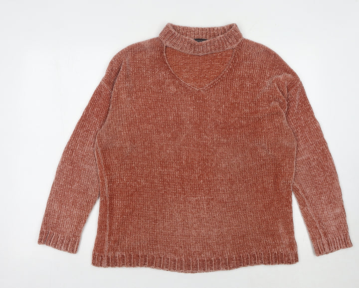 Dorothy Perkins Women Brown V-Neck Pullover Jumper Sz 16