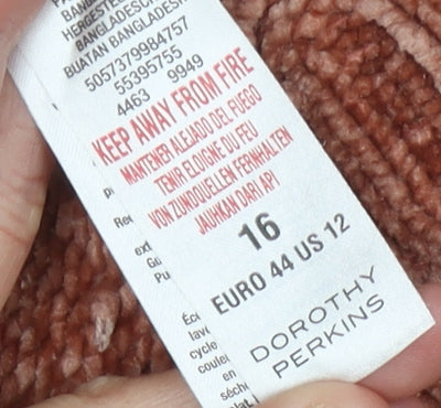 Dorothy Perkins Women Brown V-Neck Pullover Jumper Sz 16