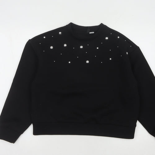 H&M Divided Women's Black Studded Pullover Sweatshirt M