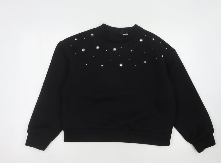 H&M Divided Women's Black Studded Pullover Sweatshirt M