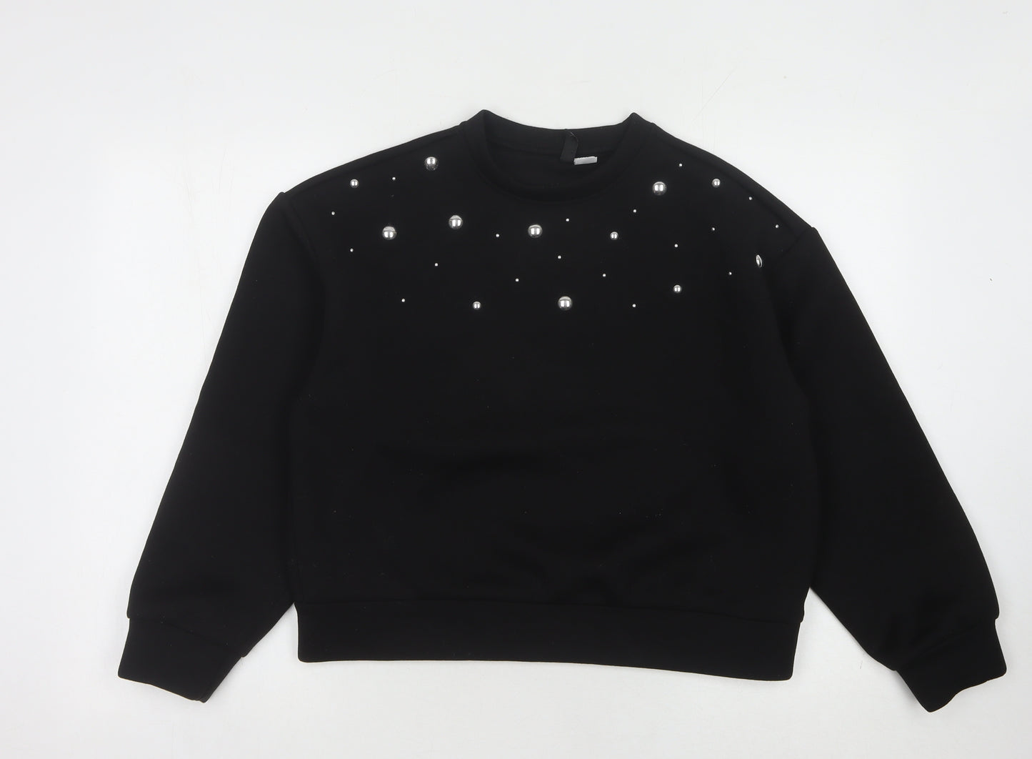 H&M Divided Women's Black Studded Pullover Sweatshirt M