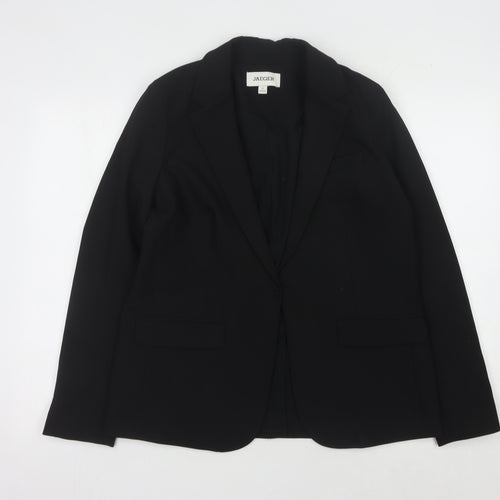 Jaeger Women's Black Blazer Size 10 Regular Fit