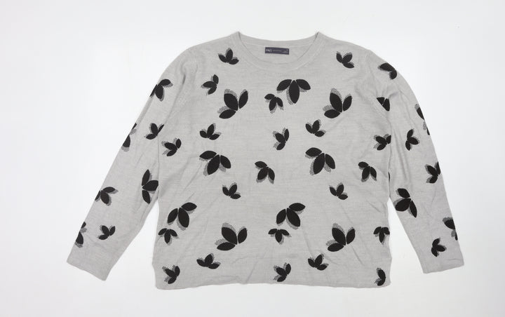 Marks and Spencer Grey Butterfly Print Pullover Jumper