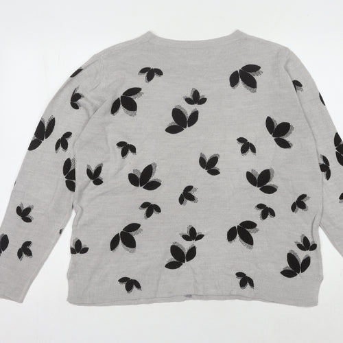 Marks and Spencer Grey Butterfly Print Pullover Jumper