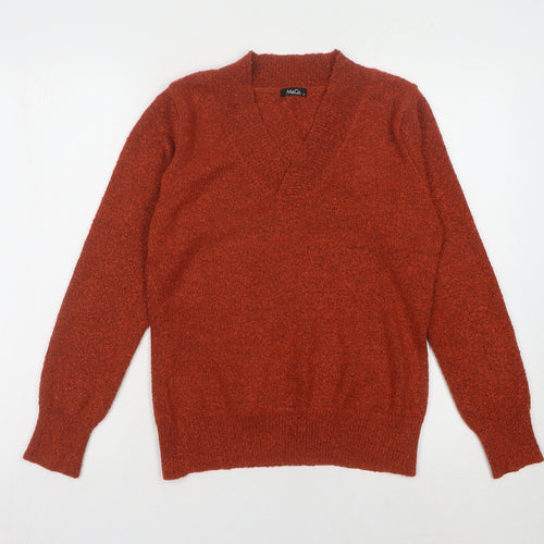 M&Co Women’s Red V-Neck Pullover Knit Jumper M