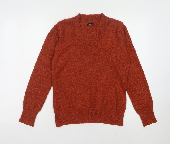 M&Co Women’s Red V-Neck Pullover Knit Jumper M