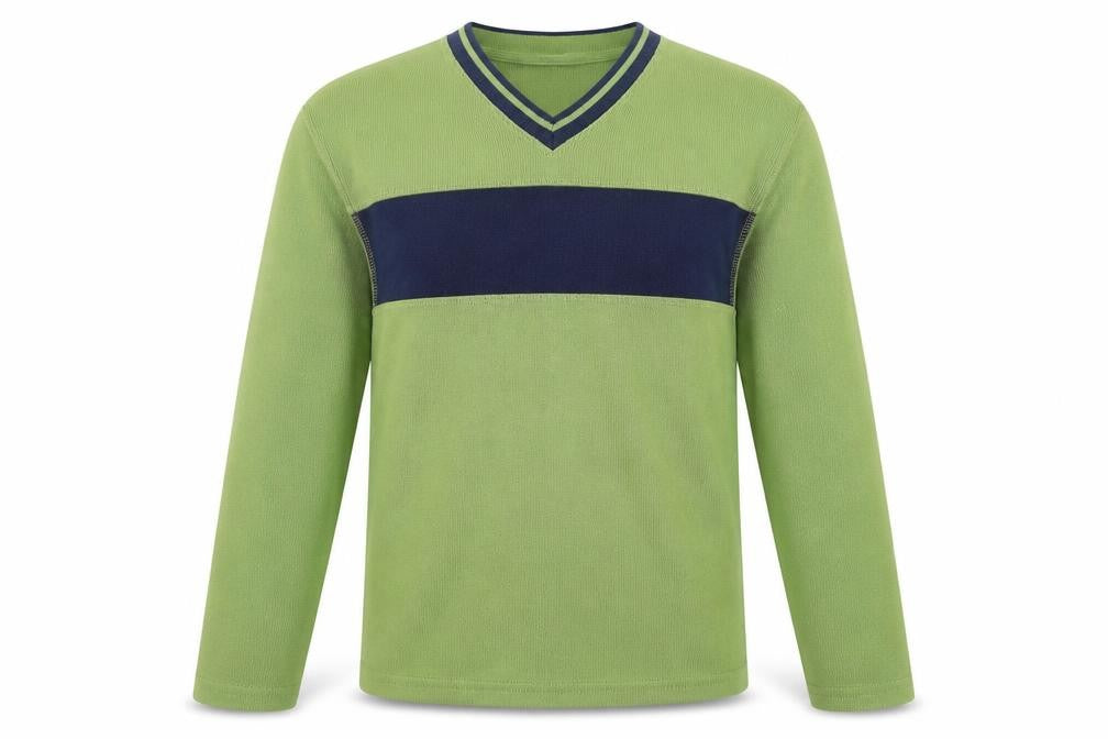 Front view of Marks & Spencer Men's Green V-Neck jumper S