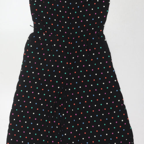 Oasis Women's Black Polka Dot Jumpsuit, Size 10, Sleeveless