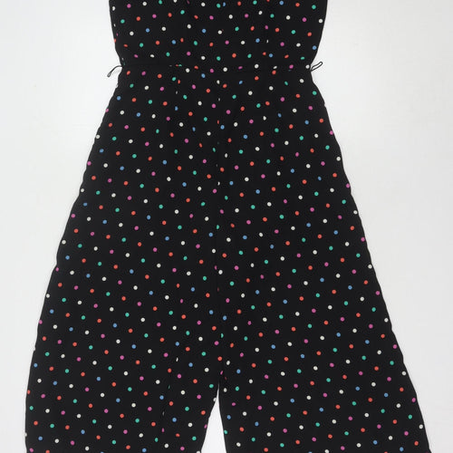 Oasis Women's Black Polka Dot Jumpsuit, Size 10, Sleeveless