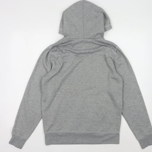 Bluespun Men's Grey Pullover Hoodie, Small, Logo Accent