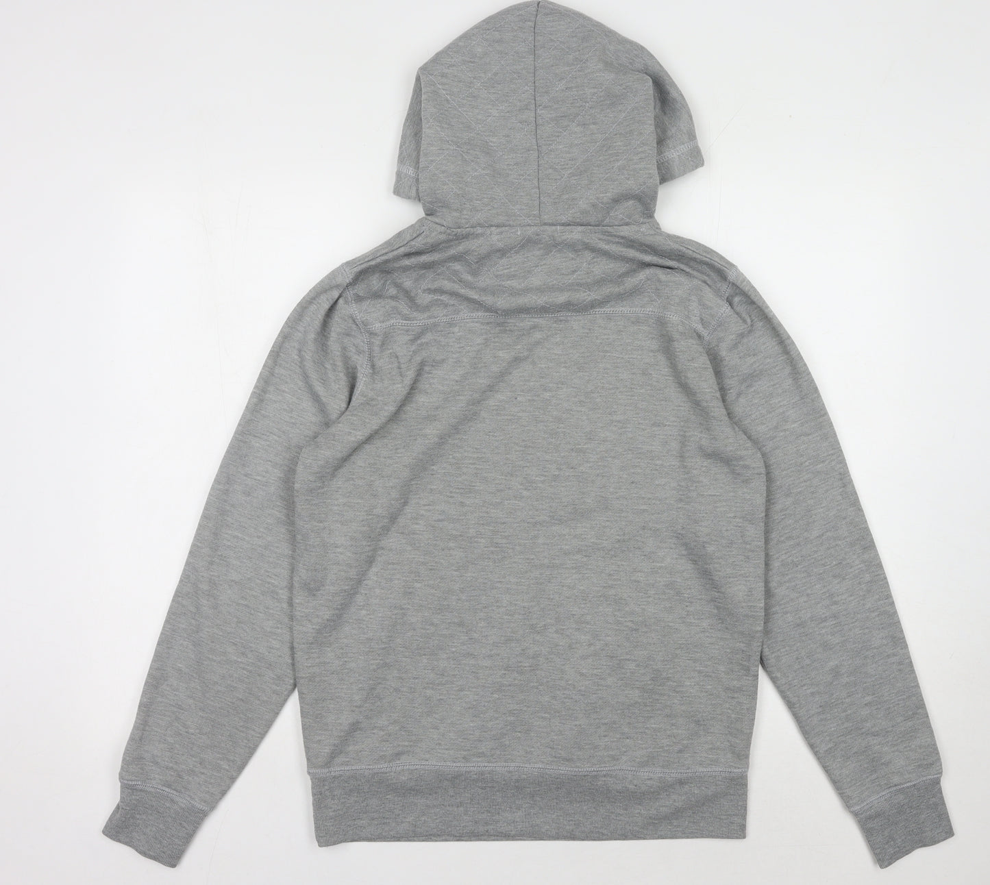 Bluespun Men's Grey Pullover Hoodie, Small, Logo Accent