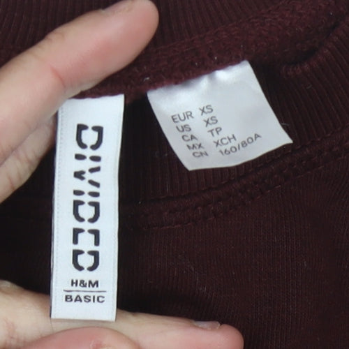 H&M Women’s Red XS Long Sleeve Crew Neck Dress