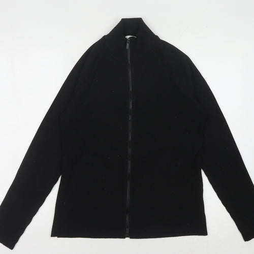 H&M Women's Black Full Zip Jumper High Neck Size 14