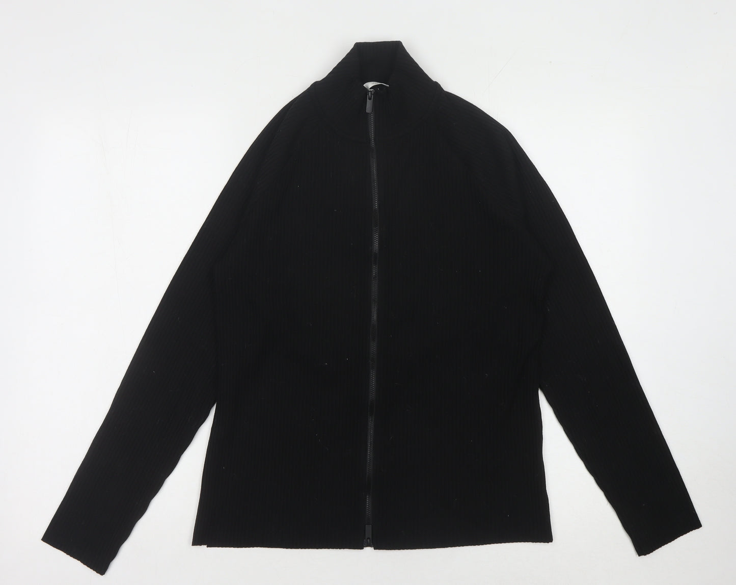 H&M Women's Black Full Zip Jumper High Neck Size 14