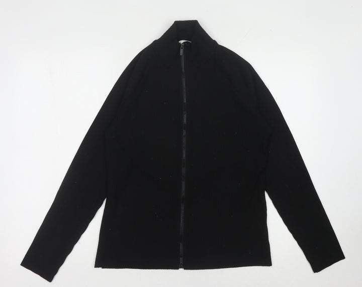 H&M Women's Black Full Zip Jumper High Neck Size 14