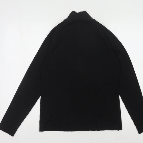 H&M Women's Black Full Zip Jumper High Neck Size 14