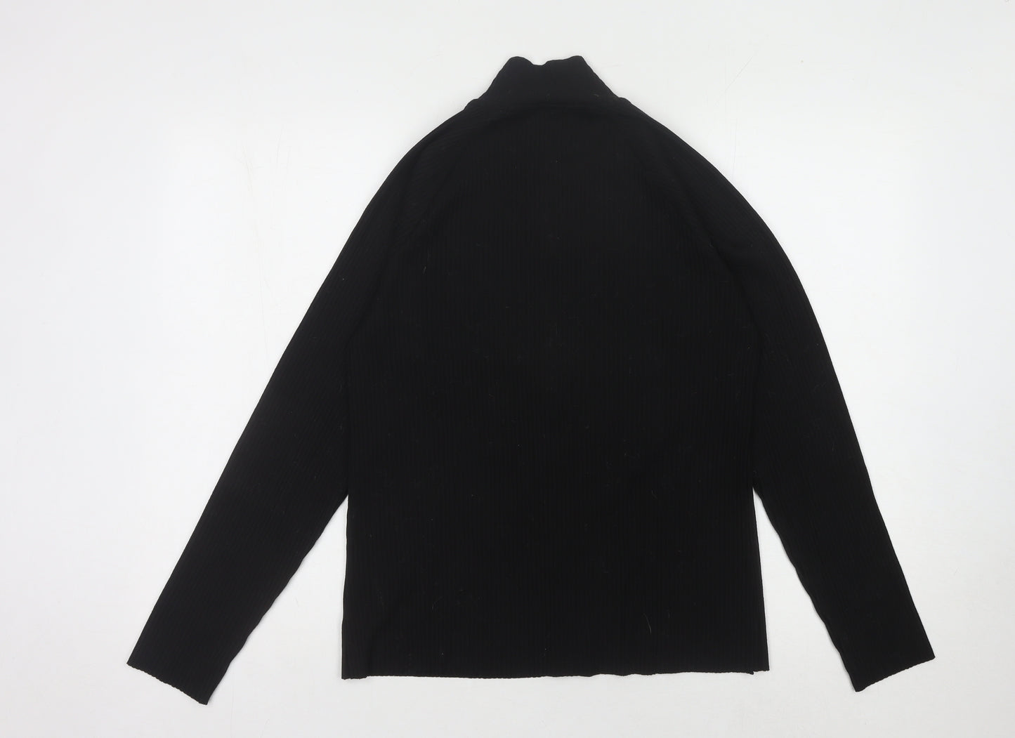 H&M Women's Black Full Zip Jumper High Neck Size 14