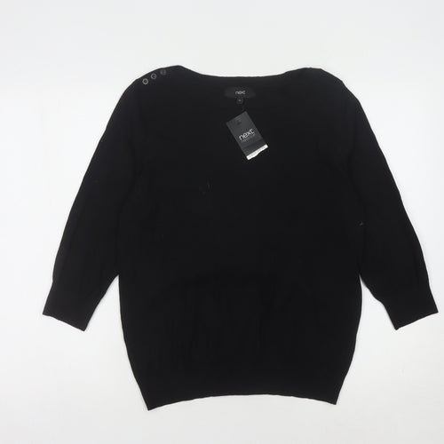 Next Women's Black Boat Neck Jumper, Size 16, Casual Style