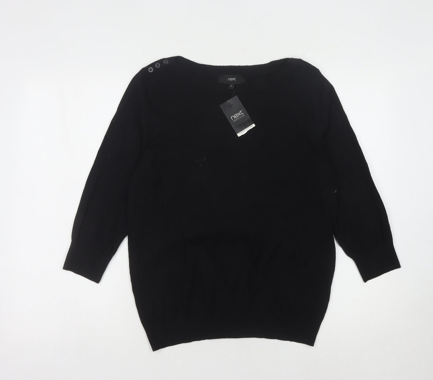 Next Women's Black Boat Neck Jumper, Size 16, Casual Style