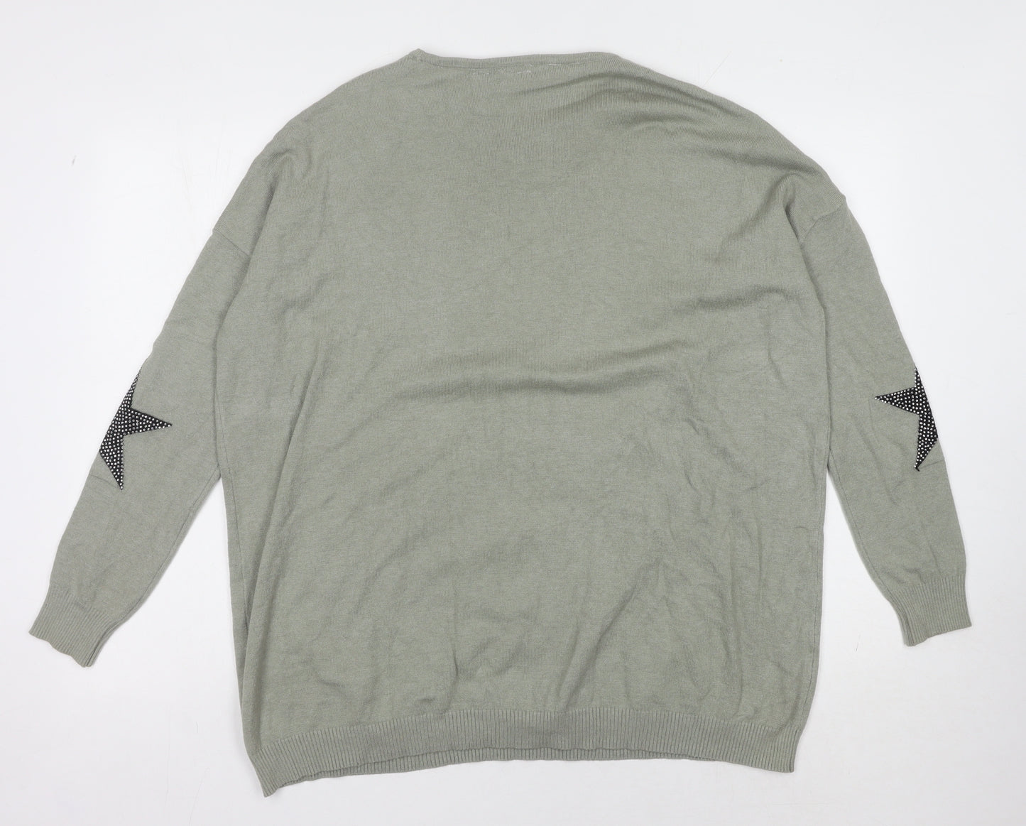 Elan Women's Grey Star Pullover Jumper, One Size