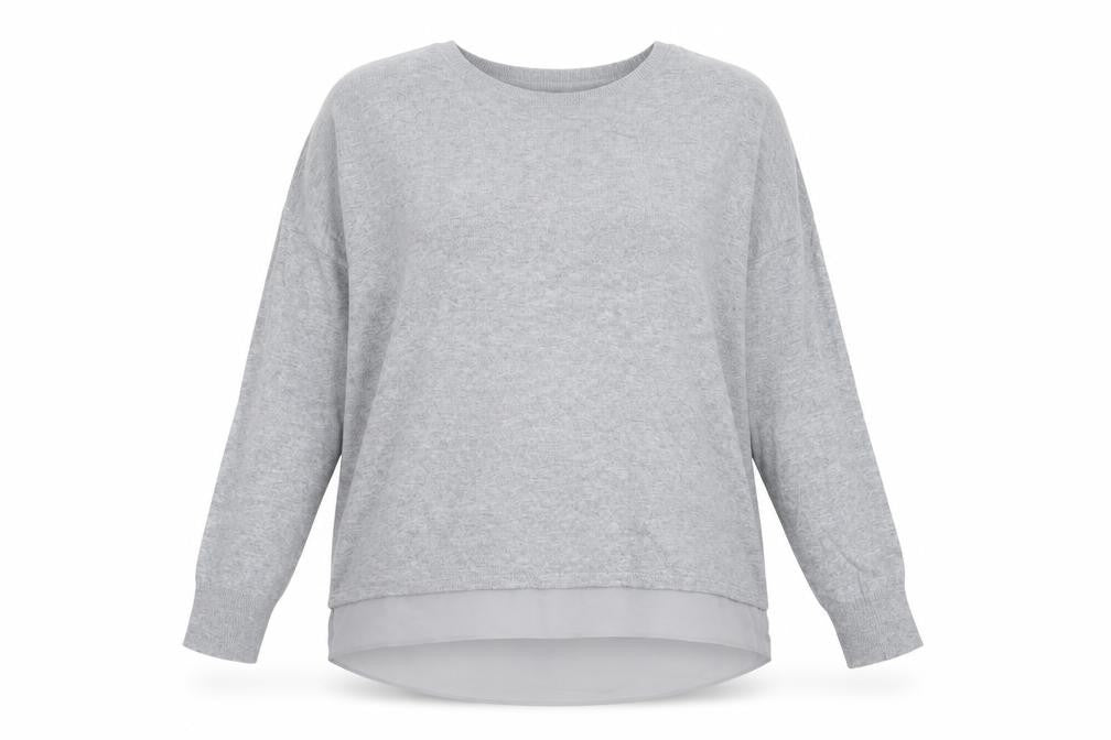 Front view of Marks & Spencer Women's Grey Pullover, size 20