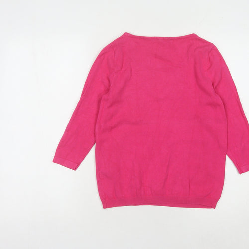Marks and Spencer Womens Pink V-Neck Jumper Size 8