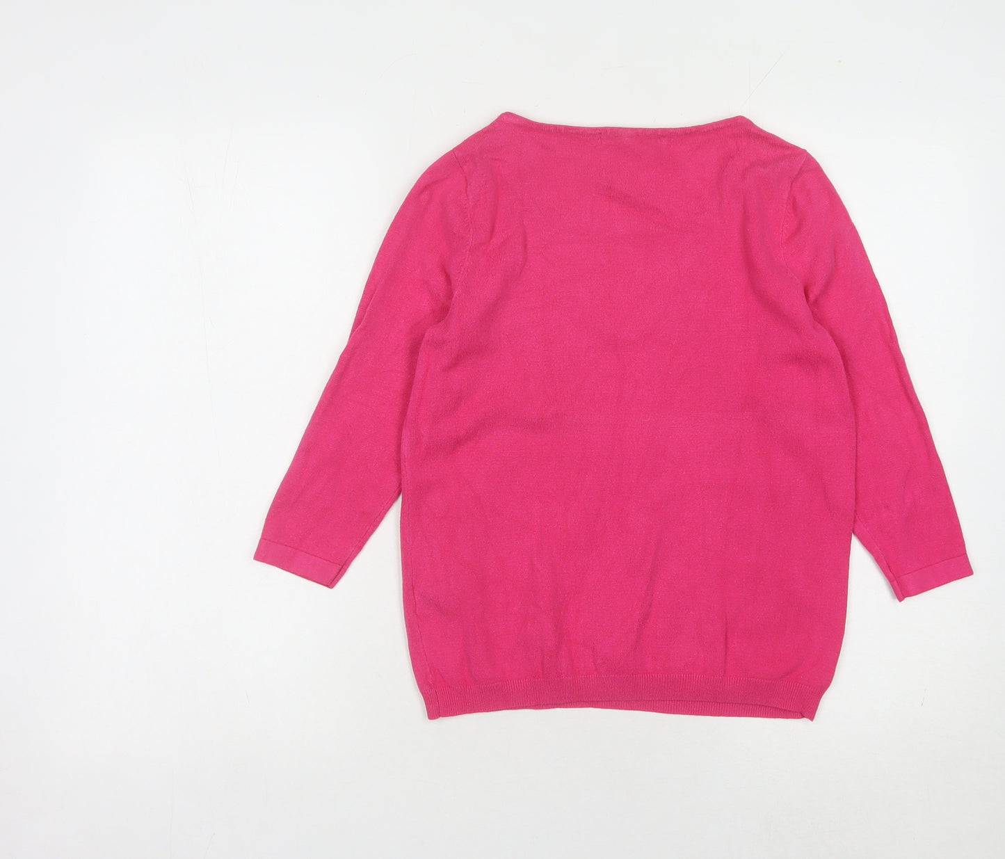 Marks and Spencer Womens Pink V-Neck Jumper Size 8