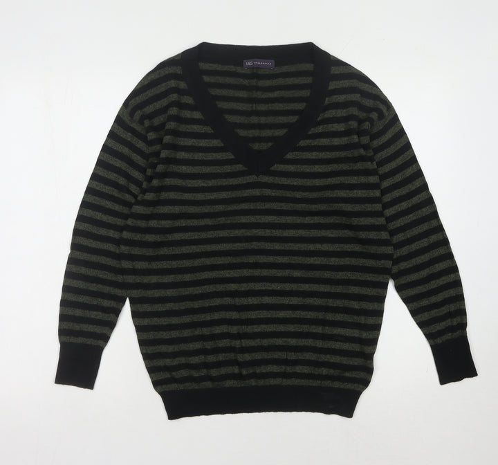 Marks and Spencer Women's Black Striped Pullover Jumper