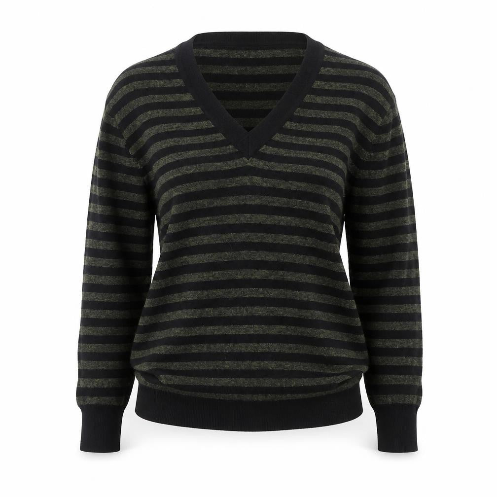 Front view of Marks & Spencer Women's Black Striped jumper