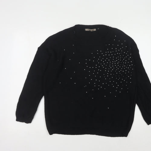 New Look Women's Black Studded Pullover Jumper M