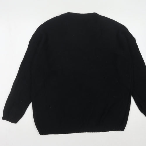 New Look Women's Black Studded Pullover Jumper M