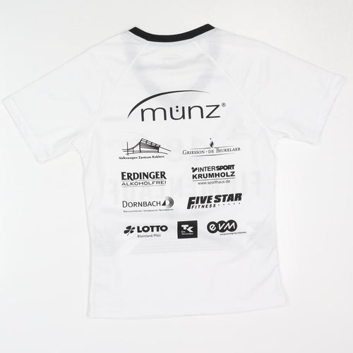 münz Women's White XS V-Neck Running T-Shirt
