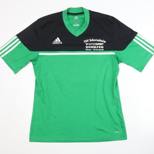 Adidas Men's Green Football Jersey T-Shirt Medium