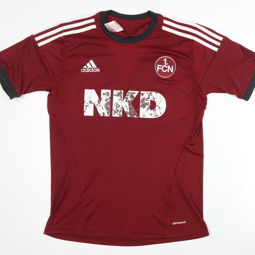 Adidas Boys Red Football Jersey XL - Lightweight Activewear