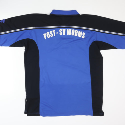 JAKO Men's Blue Black Football Polo Jersey L
