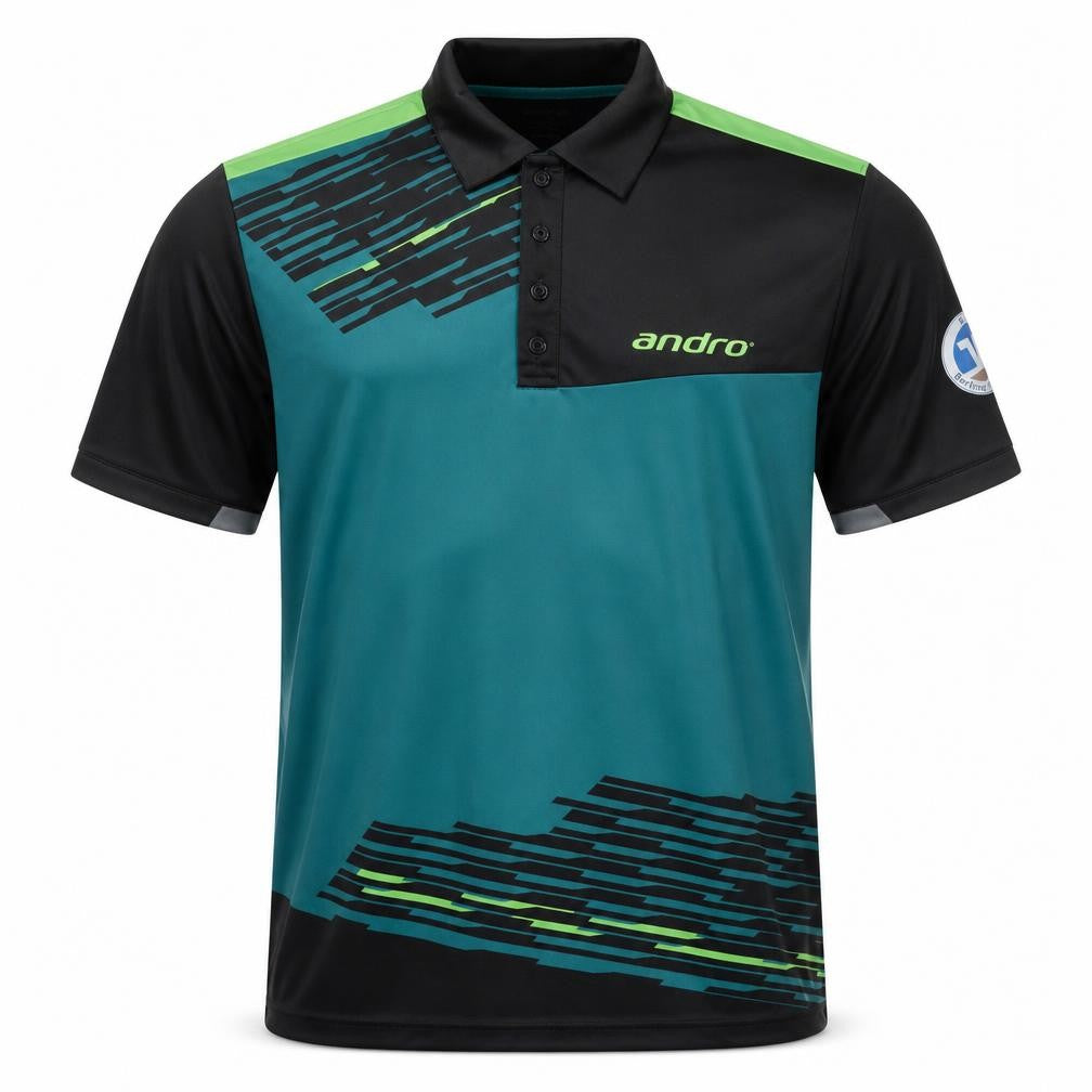 Andro Men's XL Black Green Polo Shirt Athletic
