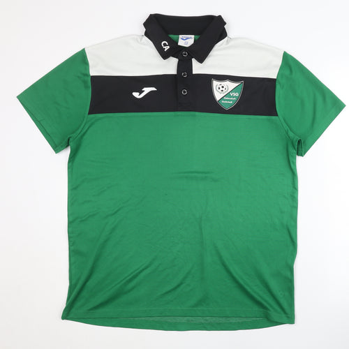 Joma Men's Green Polo Shirt, L Size, for Football