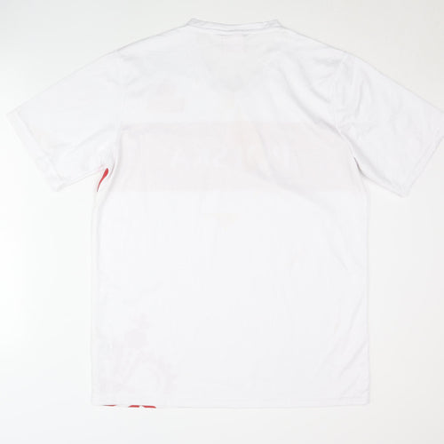Tyskie Men's White L T-Shirt, V-Neck Basic