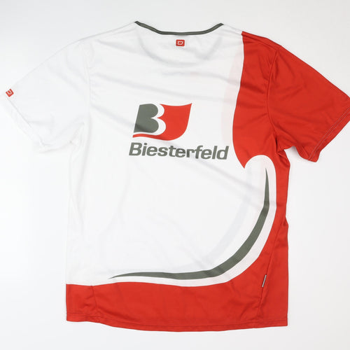 Owayo Unisex White/Red Athletic T-Shirt Size 8