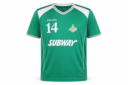 Front view of Spalding Men's Green XL Basketball Jersey